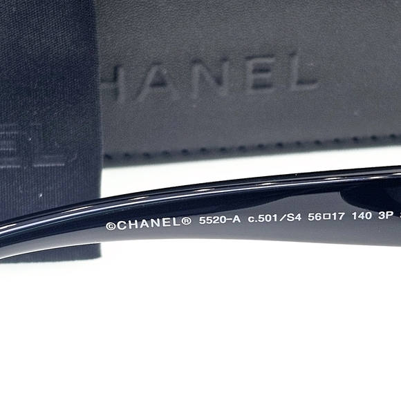 Chanel Sunglasses 5520-A c.501/S4 Polished Black Asian Fit Frames w/ Gra… - Picture 11 of 16